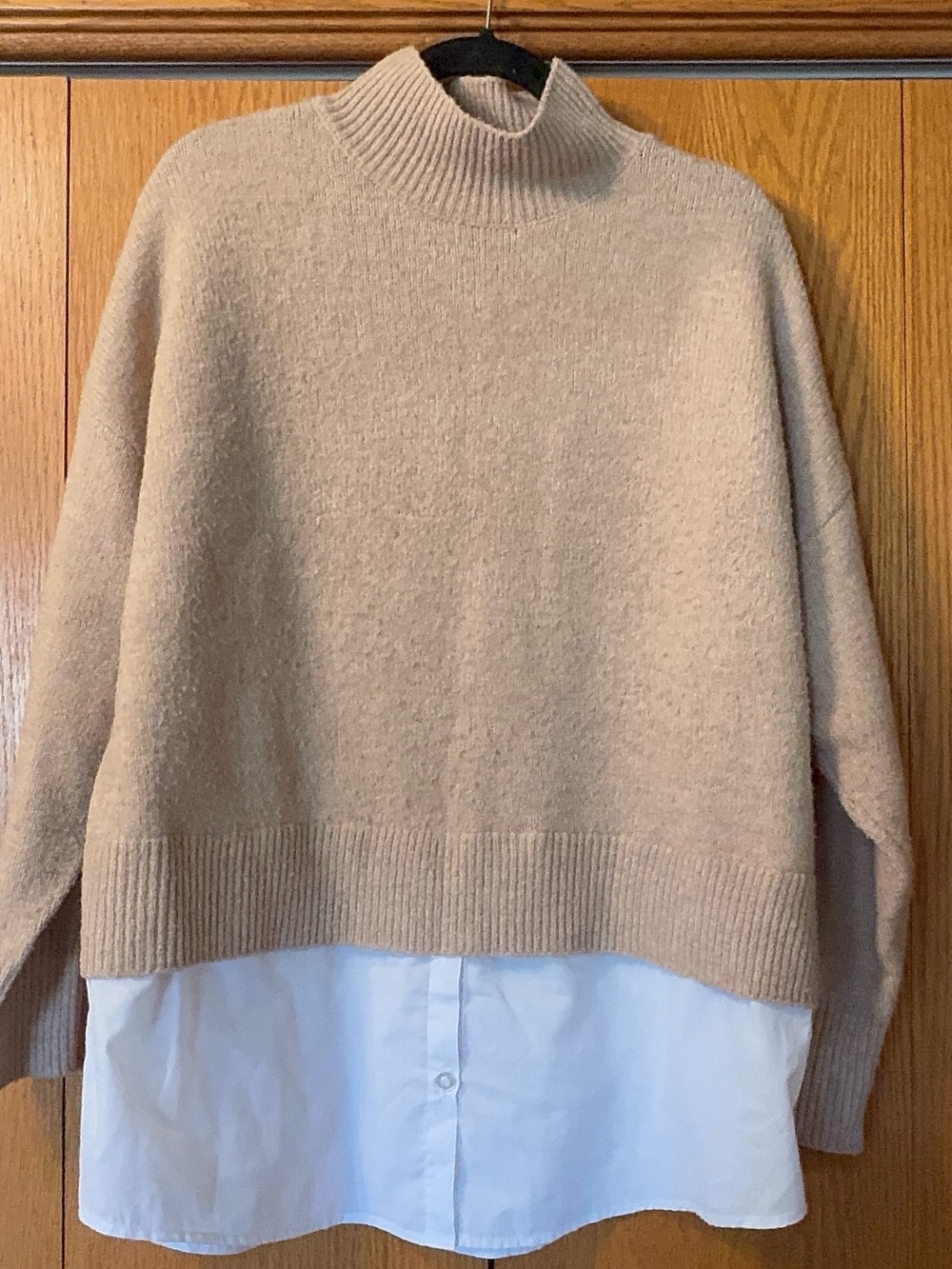 Primark Beige Mock Neck Layered Sweater